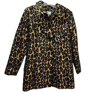 Susan Graver Leopard Print Coat Jacket Buttons Size‎ 4